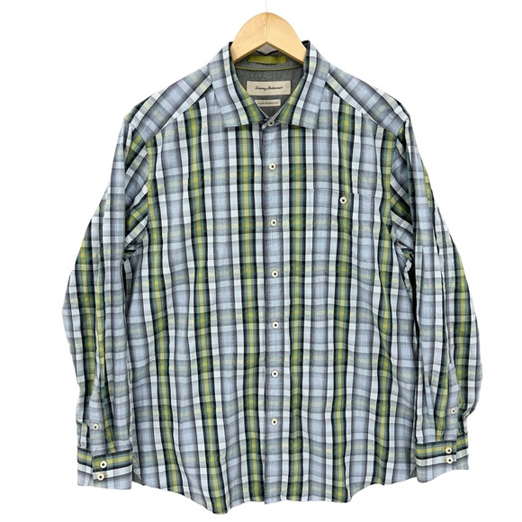TOMMY BAHAMA Shirt Island Modern Fit Plaid Long Sleeve - Picture 1 of 8